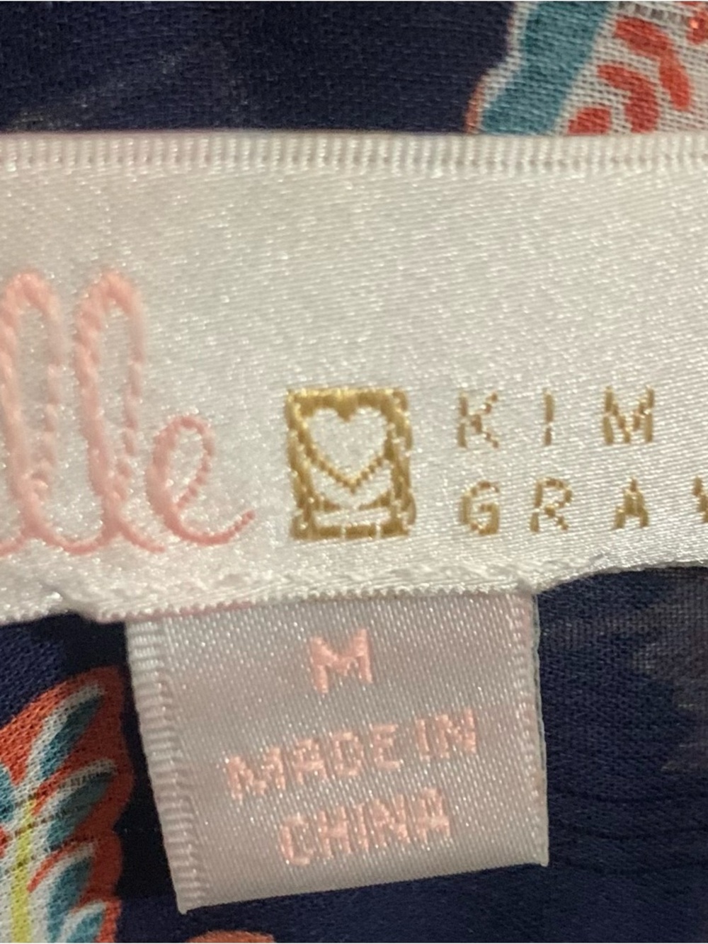 Belle by Kim Gravel Navy Floral Ruffle-Trim Blouse - Picture 5 of 5